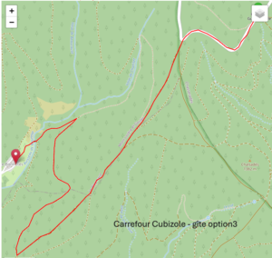 Parcours carrefour Cubizolle -> gîte option 3